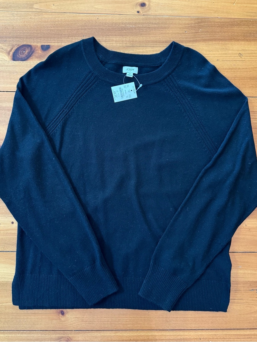 NWT J.Crew Wool-Blend Boyfriend Sweater in black, size M